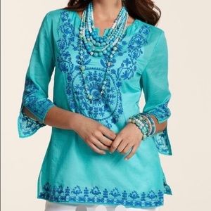 Chico's Embroidered Tunic Top